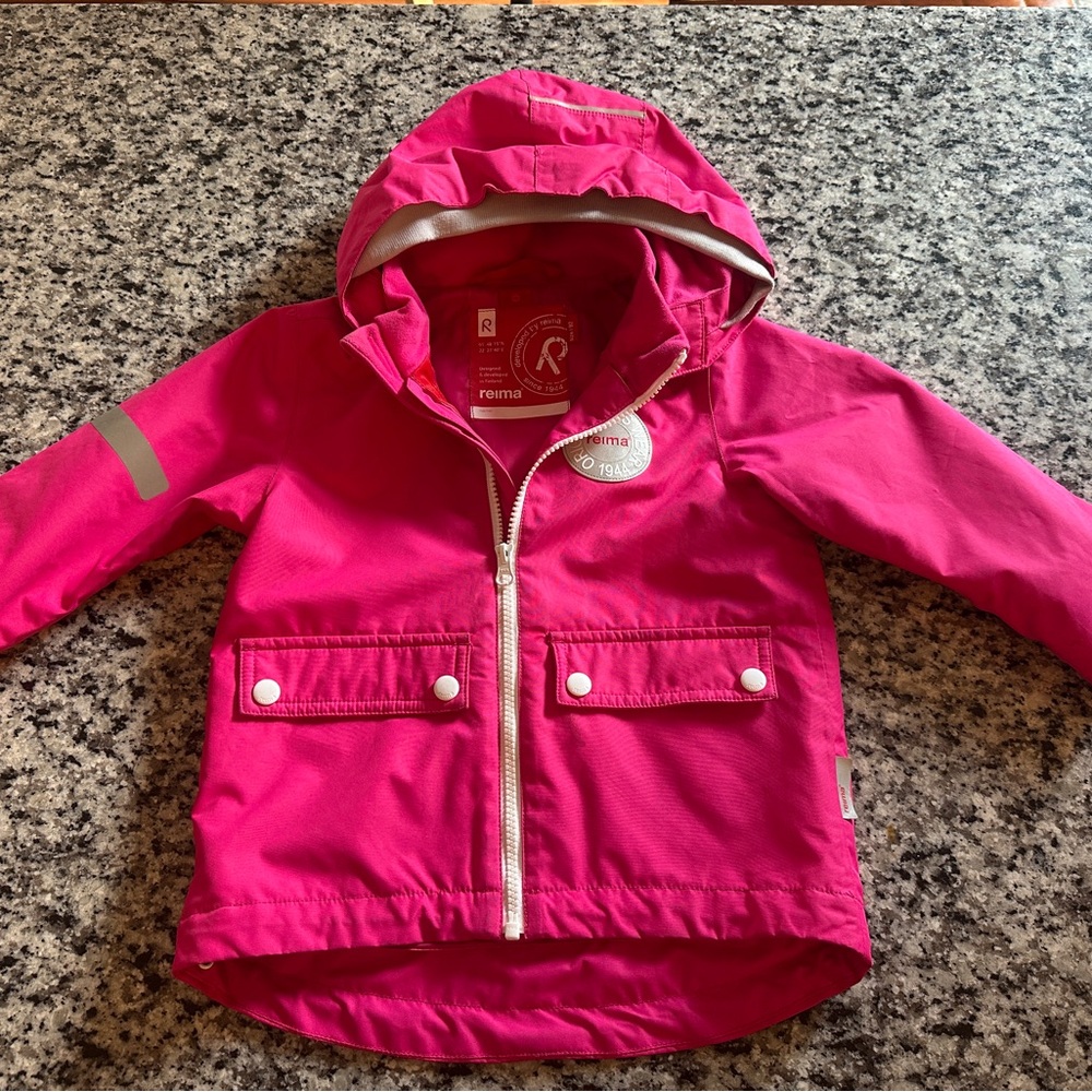 Reima Pink Hooded Raincoat with Water-Resistant Material size 92 (5T)